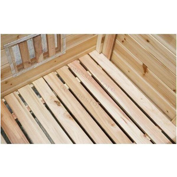 犬小屋 屋外 ペットハウス 防水 日よけボード 窓付き Welina 通気性/耐摩耗 丈夫な炭化板 庭用 豪華別荘風 ドア付き_3