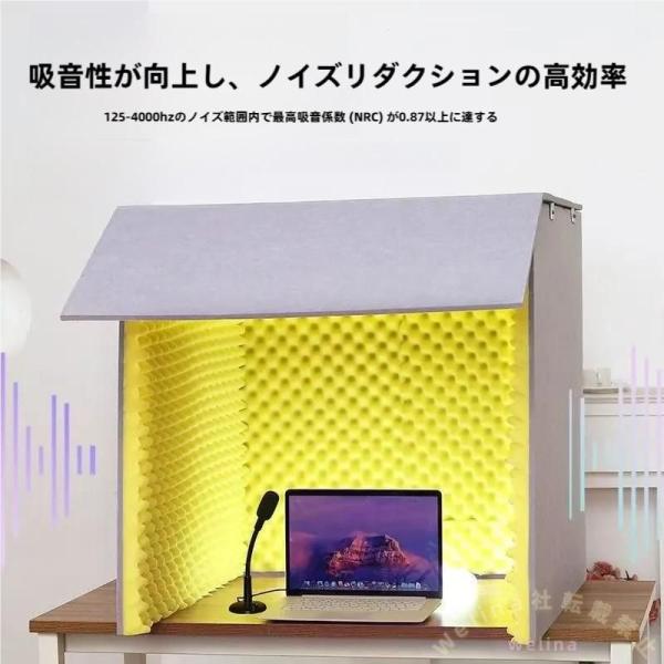 簡易防音室 防音ボックス 1人用 防音ブース 折りたたみ Welina 吸音パネル/遮音材 DIY騒音対策 在宅ワーク/配信/楽器練習に パーテーション型