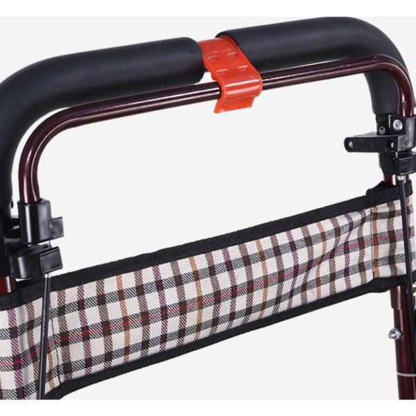 シルバーカー 折りたたみ 手押し車 座面付き フットペダル Welina 買い物/散歩の歩行介助に おしゃれデザイン 収納カゴ付き 操作簡単_2