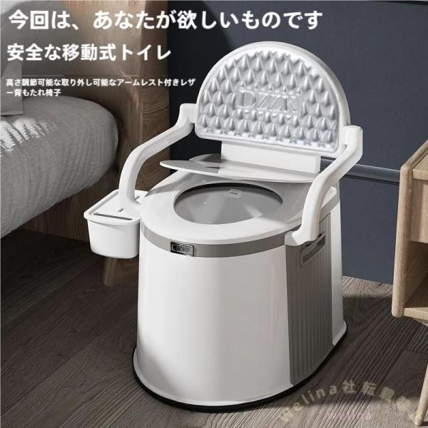 非常用ポータブルトイレ 簡易便座 洗えるバスケット付き Welina トイレットペーパーホルダー搭載 防災グッズ 屋外/屋内可動トイレ 介護にも便利