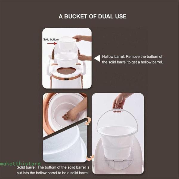 非常用ポータブルトイレ 簡易便座 洗えるバスケット付き Welina トイレットペーパーホルダー搭載 防災グッズ 屋外/屋内可動トイレ 介護にも便利_1