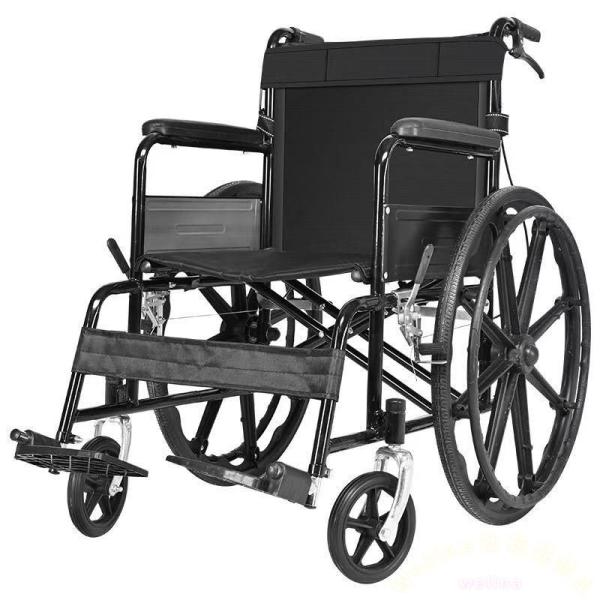 軽量折りたたみ車椅子 ブレーキ付き ワイドシート スイング 
