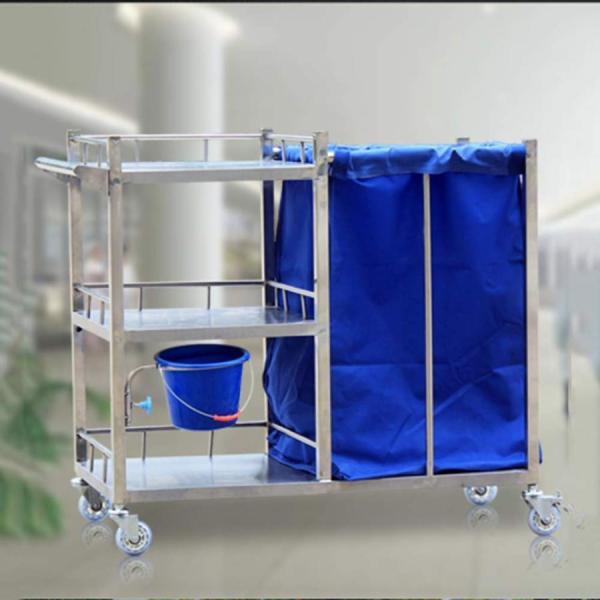 清掃用カート 医療/ホテル/学校向け ツールワゴン ゴミ袋付き Welina 掃除道具をまとめて収納 移動便利 業務用清掃台車 ゴミ収集サービスカート_6