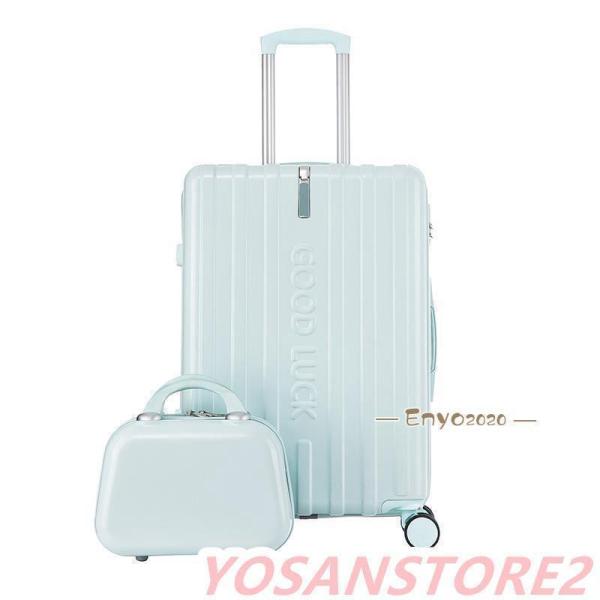 スーツケース 機内持ち込み 軽量 小型 旅行バッグ付き Welina 2泊3日 出張 短期旅行 かわいい 英字デザイン 韓国風 キャリーケース キャリーバッグ_2