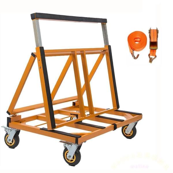 ガラス運搬用台車 折り畳みポニー台車 4輪 サイレント Welina 安全ベルト付き 長尺物運搬 耐荷重500kg 建設現場のガラス搬送に