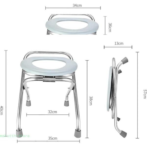 ポータブルトイレチェア 折り畳み式便座 シャワー兼用 Welina パッド入りシート 軽量 移動簡単 ベッドサイド便器 介護/防災 便利_1
