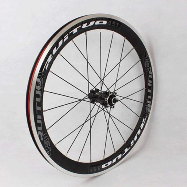 折りたたみ自転車ホイールセット 451mm ダブルウォールリム Welina V/ディスク対応 24Hハブ クイックリリース フロント/リア アロイリム 耐久_1