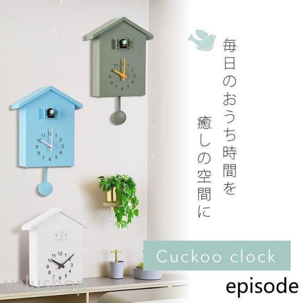 鳩時計 置き掛け2WAY 振り子 アナログ 北欧かわいい Welina（株） リビング子供部屋に カッコウ時計風 インテリア時計 からくり雰囲気_2