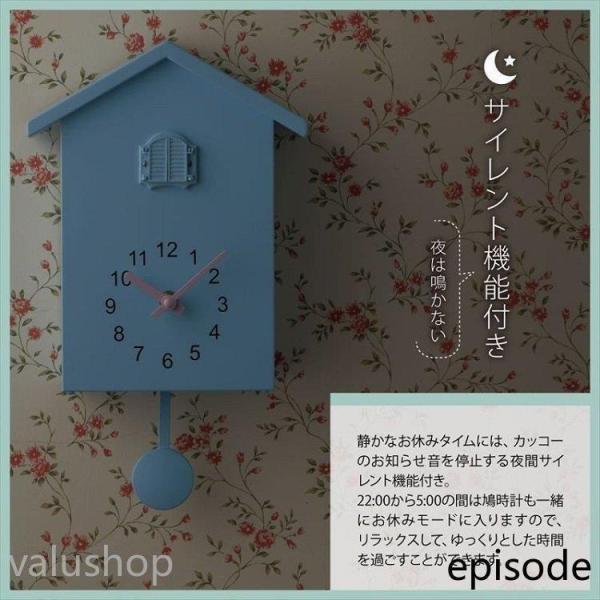 鳩時計 置き掛け2WAY 振り子 アナログ 北欧かわいい Welina（株） リビング子供部屋に カッコウ時計風 インテリア時計 からくり雰囲気_5