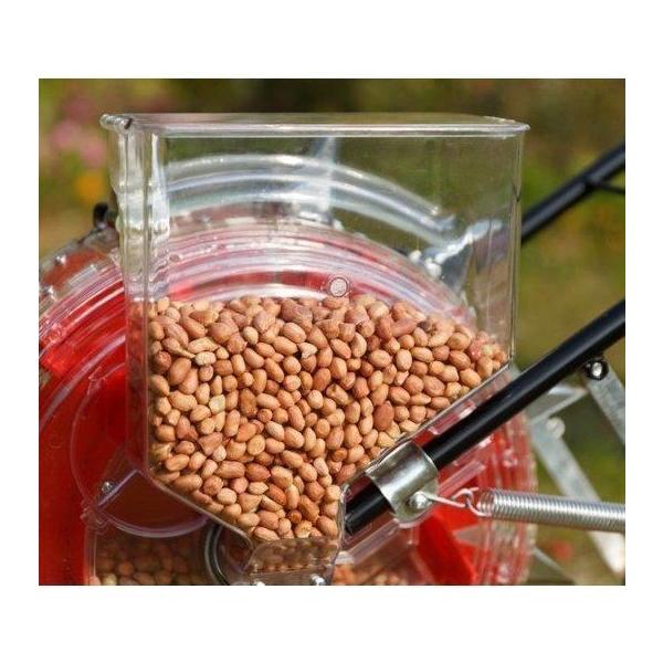 播種機 手押しタイプ 種まき器 プラスチック＋ステンレス Welina 透明ホッパー 繰出部 大豆 野菜 家庭菜園 農作業の時短に 種まき機_6