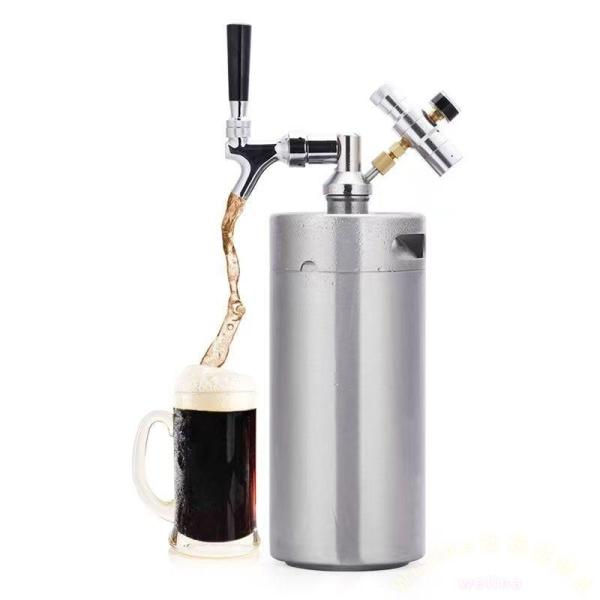 ビールサーバー 缶ビール対応 ２Ｌ ステンレス樽 蛇口付き Welina ミニＣＯ２レギュレーター カーボネーター 家庭用 業務用にも