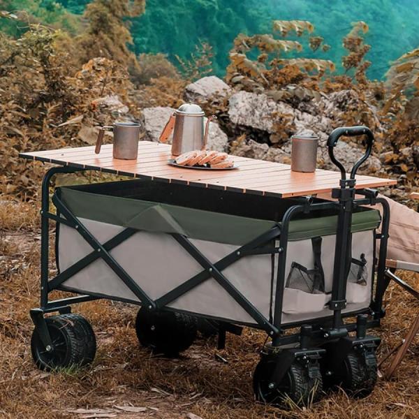 キャリーワゴン アウトドアワゴン 150L 大容量 折りたたみ Welina 長物対応 テーブル付きキャリーカート キャンプ収納 台車に便利_5