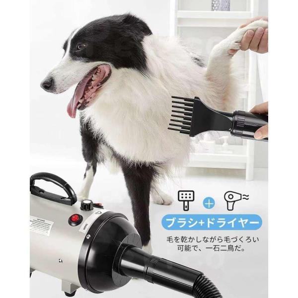 ペットドライヤー 犬用ブロワー 冷風〜温風 無段階風量 Welina 低騒音 3ノズル付き 速乾でお手入れ楽々 自宅トリミングに_7