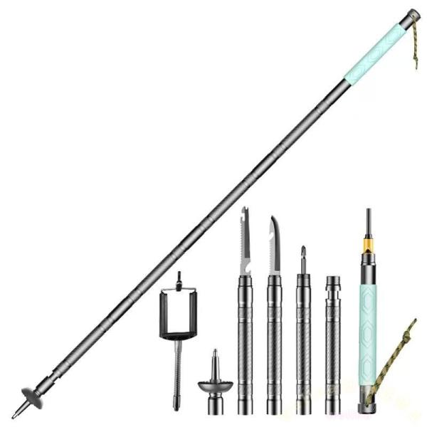 トレッキングポール 2本セット 折りたたみ 夜光 Welina（株） アウトドア/防災の備えに 高さ調整OK 多機能ウォーキングポール 登山杖にも