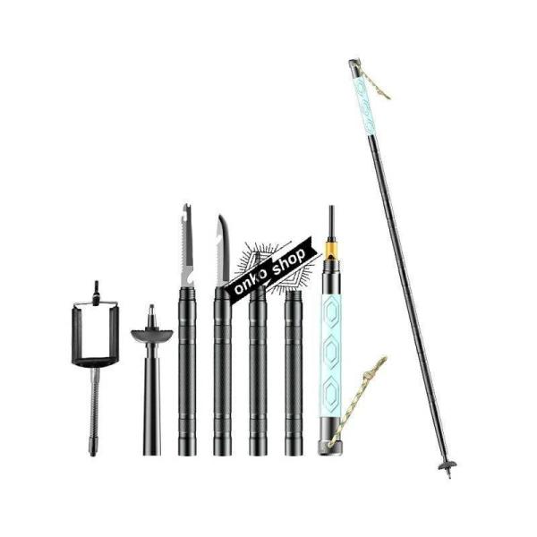 トレッキングポール 2本セット 折りたたみ 夜光 Welina（株） アウトドア/防災の備えに 高さ調整OK 多機能ウォーキングポール 登山杖にも