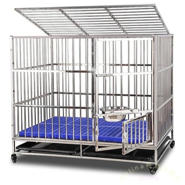 ステンレス犬用ケージ 大型犬対応 110×72×95cm 頑丈 Welina 犬猫に適用 しっかり固定で安心 お手入れ簡単 ペットクレート 室内飼育に