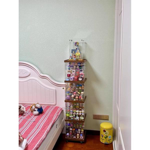 フィギュアケース アクリルケース LED照明付き コレクションケース Welina ひな壇付き ディスプレイ ショーケース クリア展示 木製 組み立て簡単_15