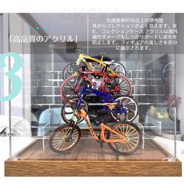 フィギュアケース アクリルケース LED照明付き コレクションケース Welina ひな壇付き ディスプレイ ショーケース クリア展示 木製 組み立て簡単_3
