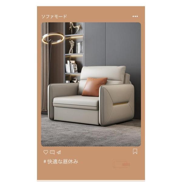 1人掛けソファベッド 肘付き 折り畳み 収納付き Welina 106cm コンパクト応接ソファ シンプルデザイン 一人用ソファー 省スペース_5