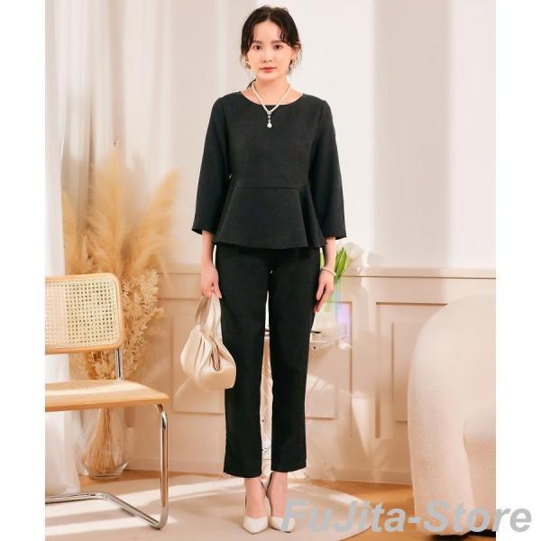 セットアップパーティードレスペプラムクロップドパンツパンツドレスレディースWelina（株）結婚式おしゃれペプラムブラウス華やかパーティーコーデ_15