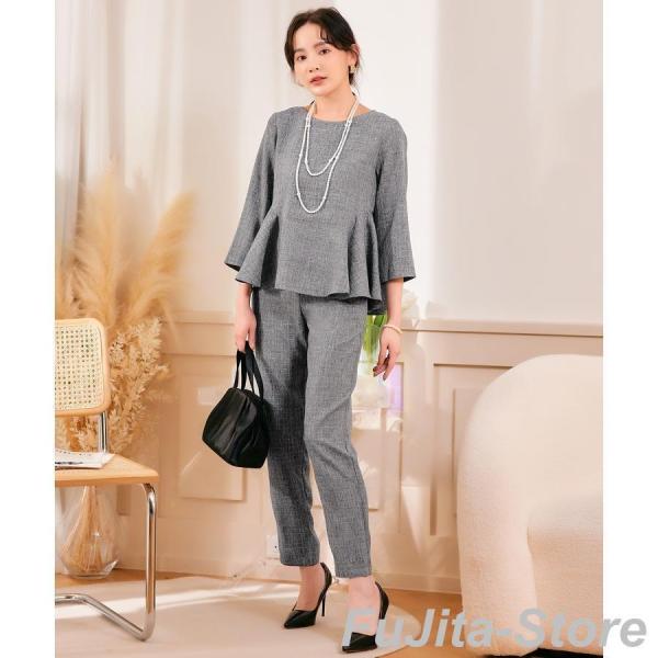 セットアップパーティードレスペプラムクロップドパンツパンツドレスレディースWelina（株）結婚式おしゃれペプラムブラウス華やかパーティーコーデ_5