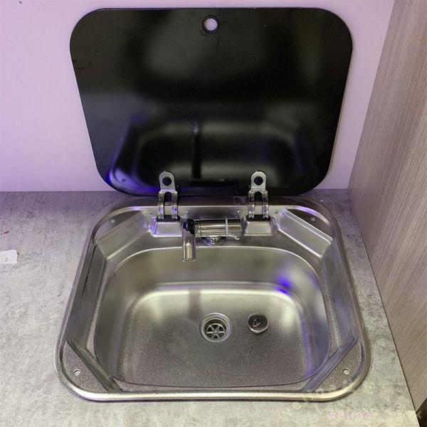 ＲＶシンク 折りたたみ式 隠し水栓 上部カバー付き キャンピングカー用 Welina 旅行トレーラー 省スペース キッチン流し 取付簡単 車中泊