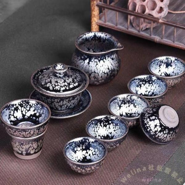 天目釉 建茶具セット ティーポット＋カップ 工夫茶セット 家庭用 Welina ギフトボックス 父の日ギフト 茶器セット 上品 くつろぎ時間
