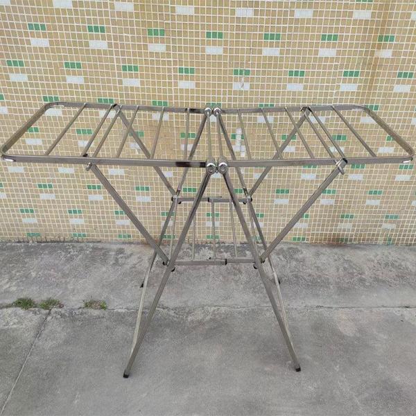 衣類乾燥ラック 2層 折りたたみ 室内物干し ステンレス Welina 物干し竿付き 省スペース 洗濯物たっぷり 家庭用ポータブル