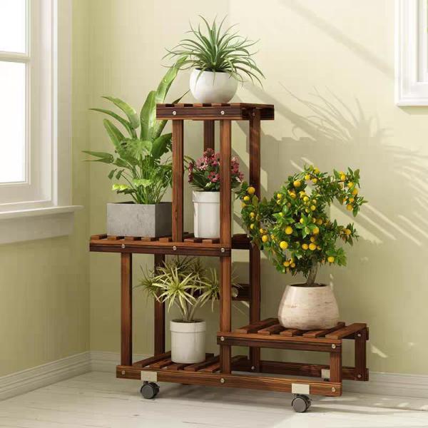 フラワースタンド 室内 木製 植木鉢スタンド 高低ディスプレイ Welina 観葉植物棚 収納兼用 コーナー置き ガーデン/テラス/玄関に映える