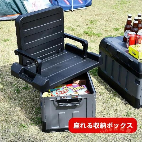 座れるコンテナボックス 収納ボックス ハードケース 蓋付き トランクチェア Welina 車載 クーラーボックス風 アウトドア 防災 収納ケース