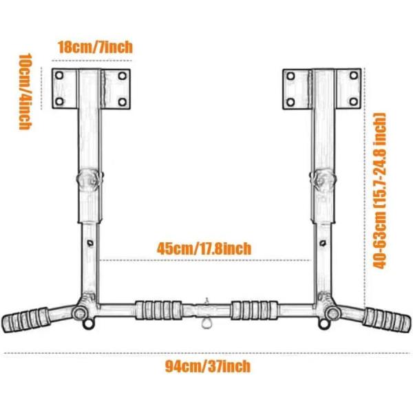 壁掛け懸垂バー 多機能 チンアップ/プルアップ 天井/壁マウント 筋トレ器具 Welina 自宅トレーニング 体幹強化 上半身強化 しっかり固定_6