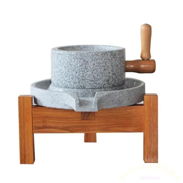 石臼手動ひき臼 御影石昔ながら製粉器20kg家庭用 Welina（株） 小麦お茶そば米粉手挽き穀物ミル 粗挽き細挽き対応 伝統石うす粉ひき
