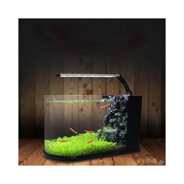 初心者向けアクアリウム水槽セット 36cm 360°回転LEDライト 人工山フィルター Welina 5mmガラス 熱帯魚水槽 レイアウト簡単 配線1.5m付き