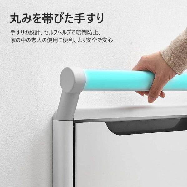 玄関スツール 壁掛け折りたたみ椅子 手すり付き サイレント設計 Welina 目に見えない玄関ベンチ 防水 安定性 省スペース 取付簡単 立ち座り補助_2