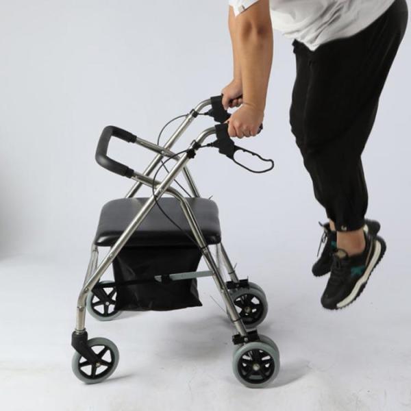 シルバーカー 手押し車 高齢者用 座れる シニアカート 四輪 軽量 Welina 座面付き ボックスタイプ 大容量バッグ 散歩/買い物 歩行サポート_1