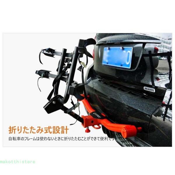 自転車ラック 2台用 ヒッチキャリア 折りたたみ Welina 車載自転車運搬 バイク牽引バー対応 ユニバーサルフィット 荷物キャリア_3