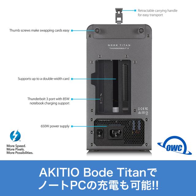 eGPU AKiTiO Node 外付GPU Thunderbolt ノートPCをゲーミング化！OWC