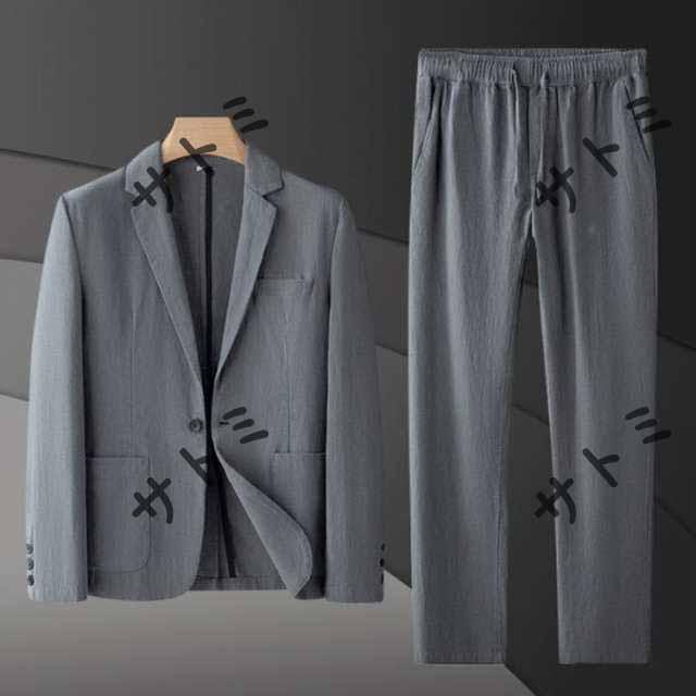 父の日 上下 S 綿 リネン メンズ スラックス 長袖 メンズ 麻 スーツ