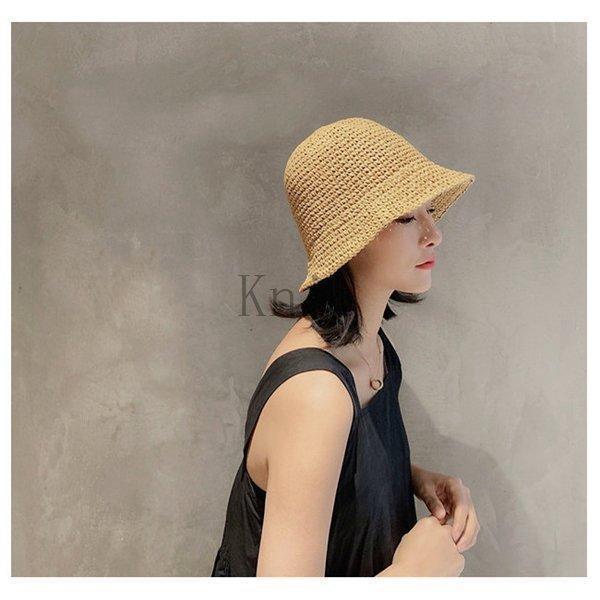 超麦わら帽子レディース折りたたみペーパーストローハット日よけ帽子