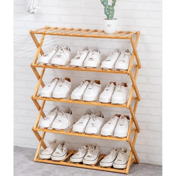 シューズラック 折りたたみ式 靴棚 5段 くつ収納 玄関収納