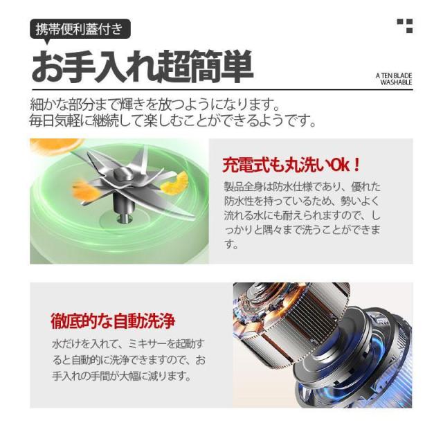 2025最新】ミキサー 1台4役 ジューサー 小型 丸洗い可 500ML