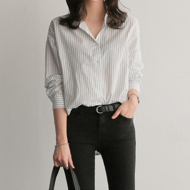 夏新作 送料無料 トップス レディース シャツ OL エレガント チュニック 上品 婦人服 ストライプ 体型カバー スキッパーシャツ 着痩せ カジュアル おしゃれ ゆったり シンプル オフィスカジュアル 韓国風 n1 夏新作 送料無料 トップス レディース シャツ OL エレガント