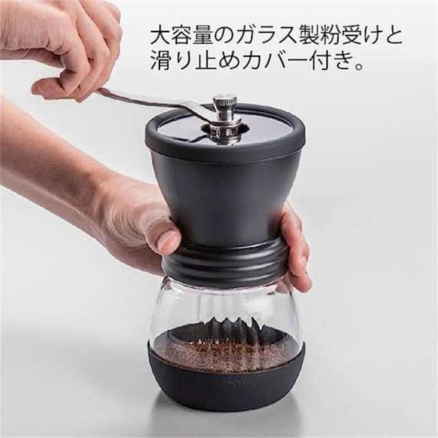 コーヒーミル 手動 手挽き コーヒーミル セラミック スケルトン ブラック コーヒードリッパー クリア コーヒードリップ 1~4杯用 【セッ 電気コーヒーミル