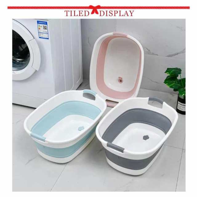 ペット用バスタブ バスタブ 犬 折りたたみ式 ランドリー たらい キャリー ペットバスタブ 折りたたみ バスケット 猫 丈夫 Nicffdi折り畳みたらい ペット用バスタブ 洗い桶 折りたたみバケツ ベビーバス 折り畳みバケツ 34L大容量 厚みのある素材