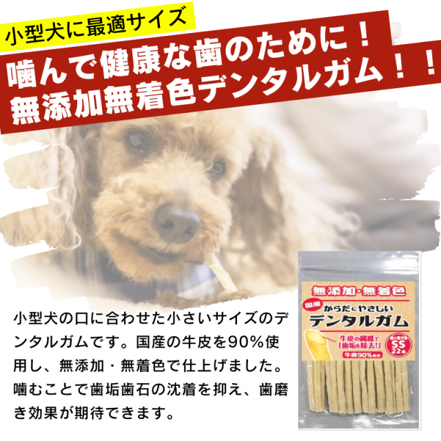 からだにやさしいデンタルガム SS(22本×60袋セット) S(16本×60袋セット) 犬のおやつ 犬用おやつ ドッグフード ジャーキー 骨 ガム 天然牛皮 超小型犬 小型犬 中型犬 大型犬 大容量 お徳用 まとめ売り 多頭飼い 無添加 無着色_1