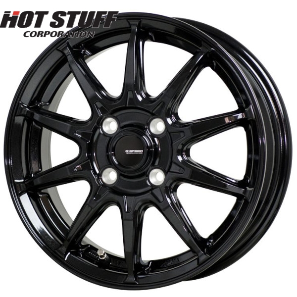 4本セット HOT STUFF G.speed G-05 メタリックブラック (MBK) 14インチ 4.5J 100/4 45 モコ MG33S ホイール4本セット HOT STUFF  G05 (MBK) 16インチ 6.5J PCD114.3&frasl;