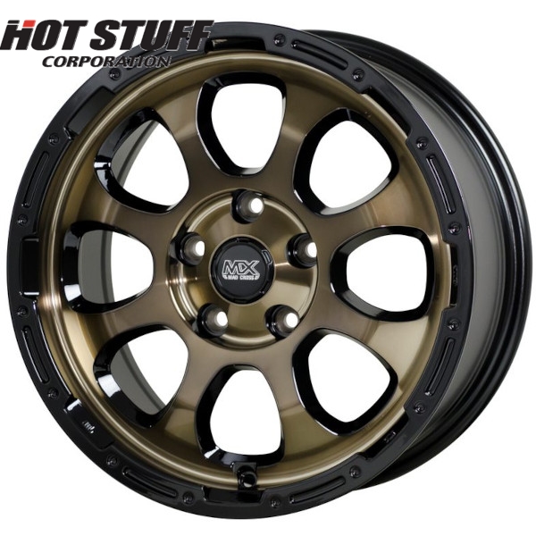 ホイール4本セット HOT STUFF MAD CROSS GRACE (BRC/BK) 17インチ 7.0J PCD：114.3/5H インセット：45 マッドクロス グレイス