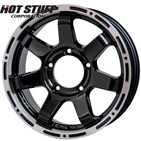 ホイールのみ1本 HOT STUFF MAD CROSS MC76 (BK/リムP) 16インチ 5.5J
