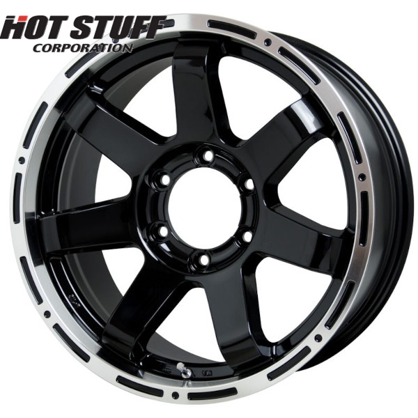 ホイール4本セット HOT STUFF MAD CROSS MC76 (BK/リムP) 18インチ 8.0J PCD139.7/6H インセット：25 マッドクロス MC76