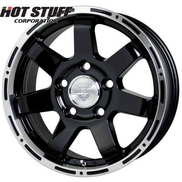 ホイールのみ1本 HOT STUFF MAD CROSS MC76 (BK/リムP) 18インチ